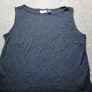 Elisabeth by Liz Claiborne Gray Sleeveless Knit Top Minimal Workwear